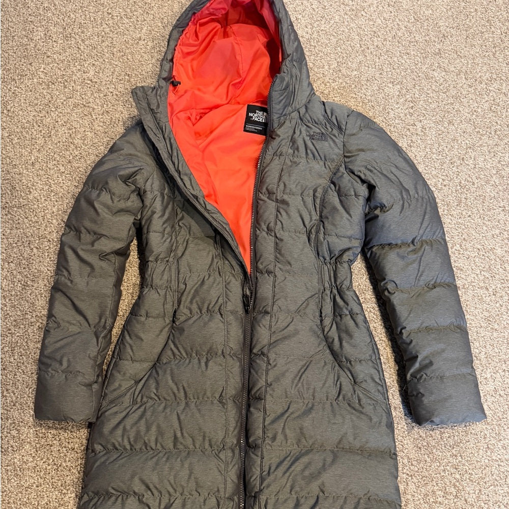 The North Face Women's Charcoal and Red Puffer Jacket
